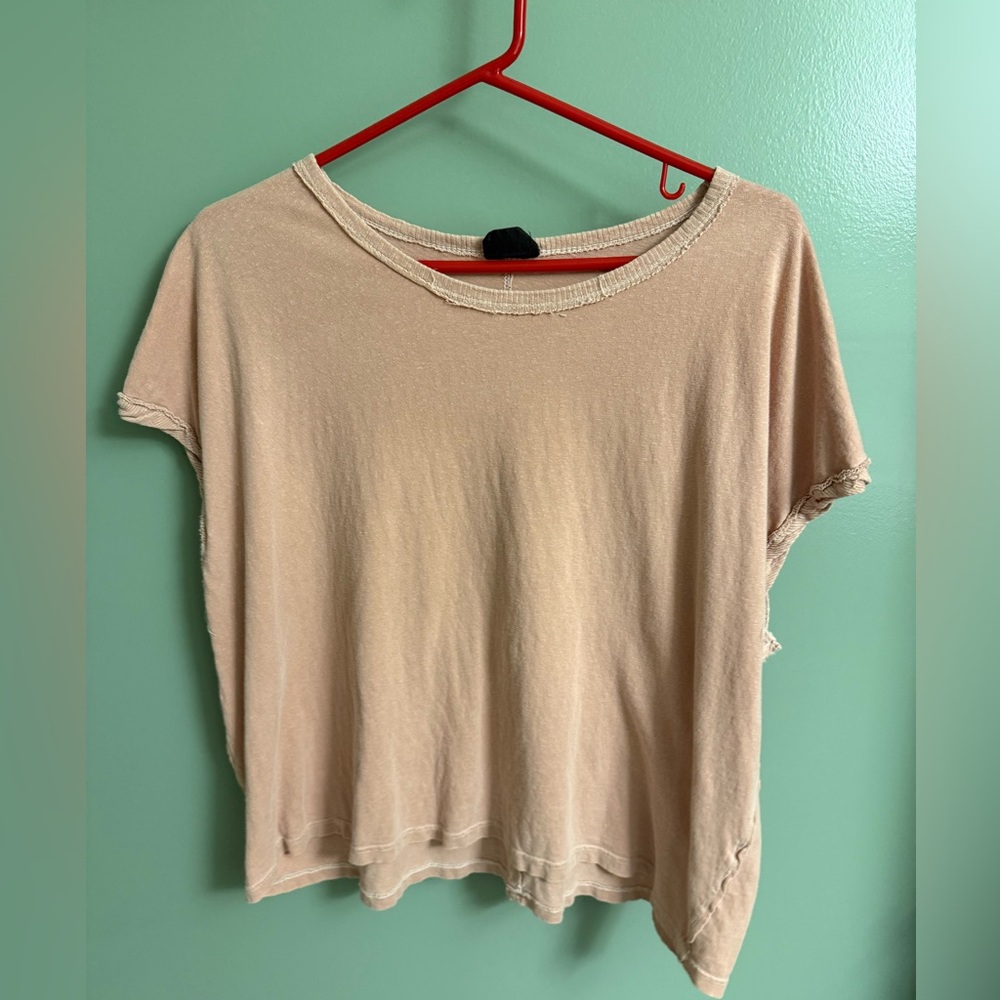 Blank Paige peach boxy tee